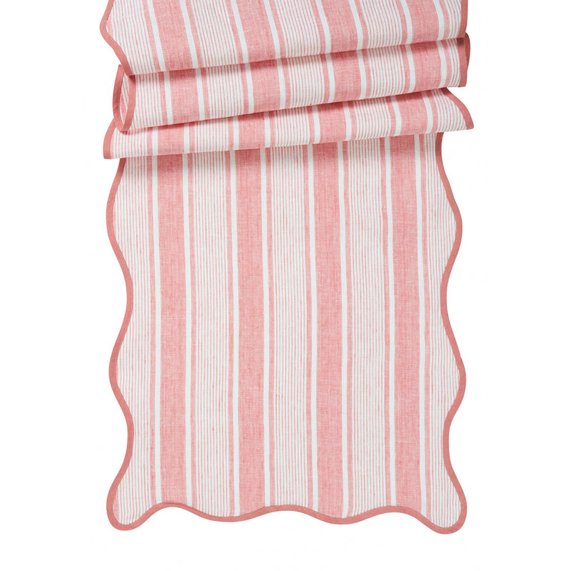Cabana Stripe 18" x 90" Table Runner, Coral
