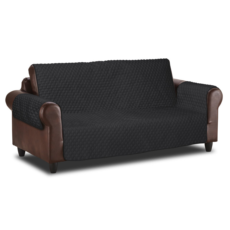 Cover Bonanza Polyester Sofa Slipcover, Black/Charcoal, 25" H x 68" W x 21" D