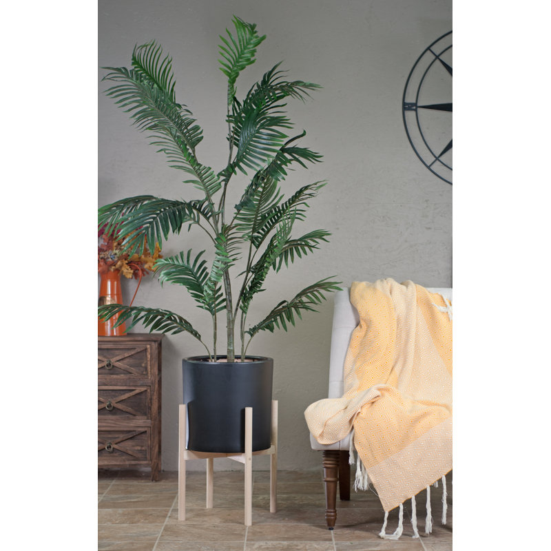 Handmade Pot Planter, Black/Ash Natural, 23" H X 15.5" W X 15.5" D