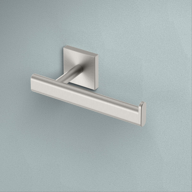 Porte-papier hygiénique mural simple de style européen Elevate, Nickel satiné