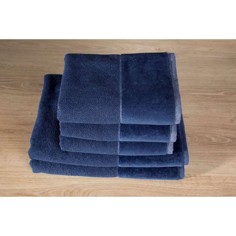 Hubsher Jacquard Hand Towel, Navy Blue
