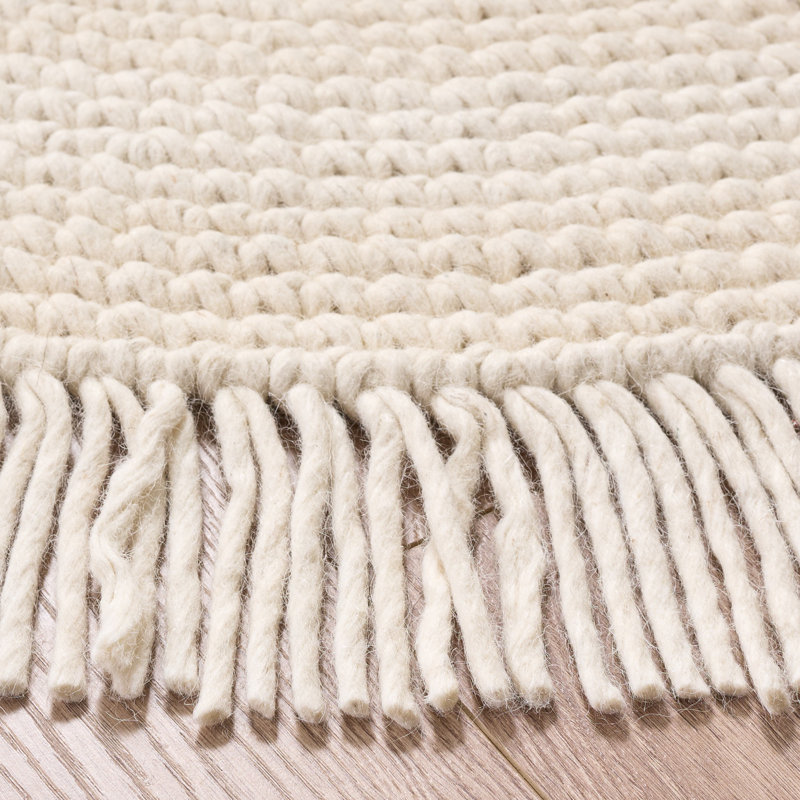 Braided 601 Area Rug In Ivory, Rond 4 pi