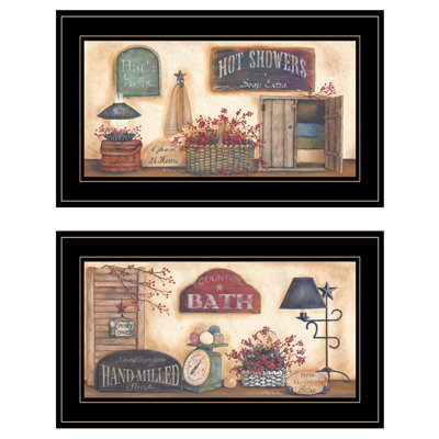 Set Of Two Bath 3 Framed Print Wall Art