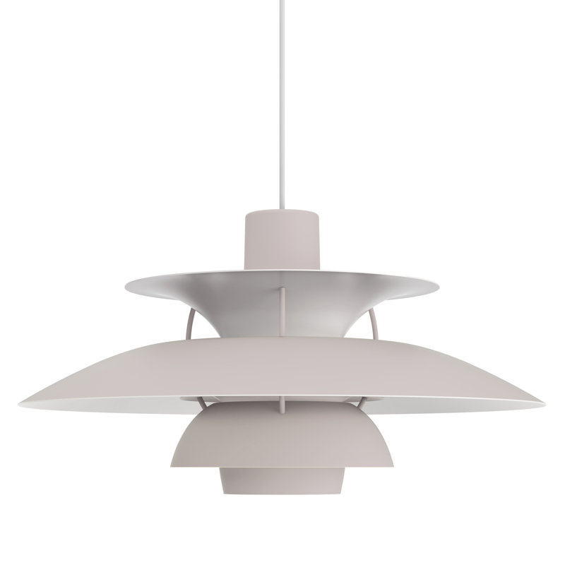 PH 5 1 - Light Pendant, Monochrome Oyster Gray, 10.5" H x 19.5" W x 19.5" D