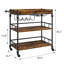 3-tier Rolling Bar Cart With Wine Rack & Removable Tray-1103425324