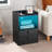 Geil 2 - Drawer Nightstand with Charging Station and LED Lights, End Table with 2 Drawers and Storage-1513048408