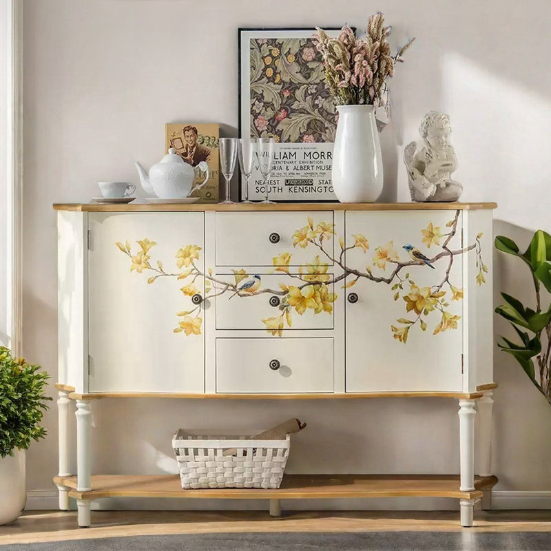 Solid Wood 3 -Drawer Accent Cabinet
