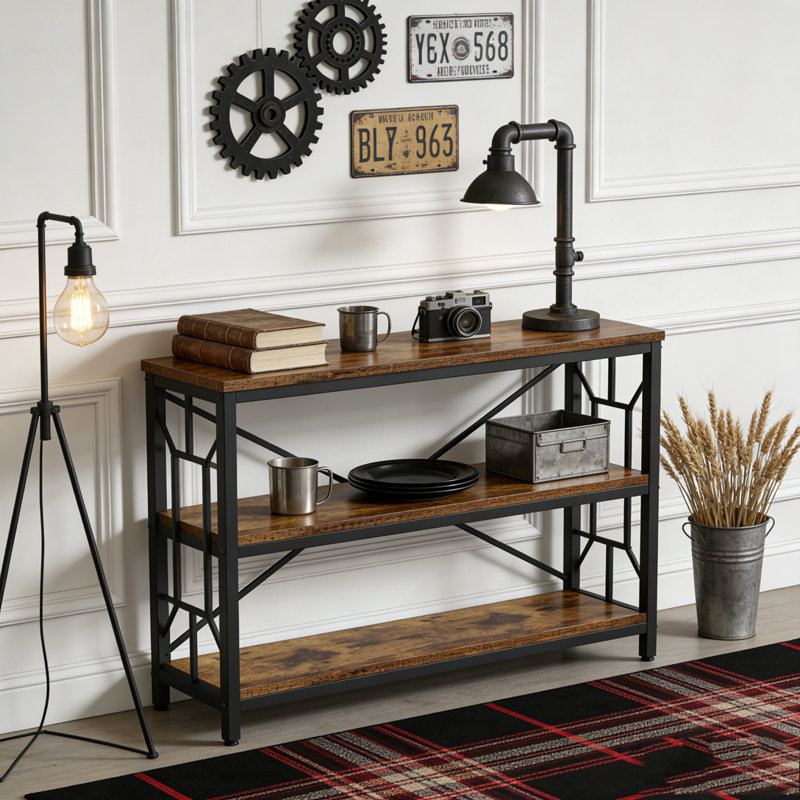 Table console à 3 niveaux pour vestibule de salon industriel