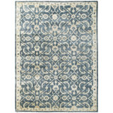 Hand Knotted Wool Area Rug in Blue/Light Blue