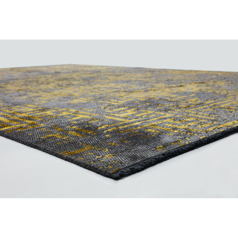 Rapture Gray/Lemon Camouflage Luxury Area Rug, Rectangle 7'10" x 11'2"