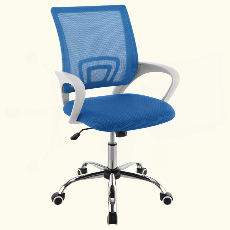 Chaise de bureau rembourrée et réglable pour bureau à domicile, Bleu