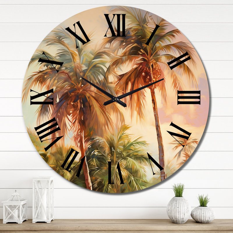 Charitie - Horloge murale florale, Très grand