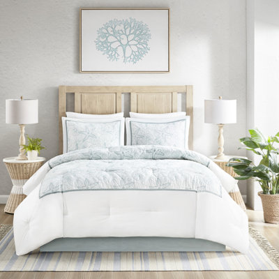 Édredon blanc très grand, 100% coton, broderie foncée, surdimensionné et trop rembourré, comprend un édredon, une jupe de lit, 2 taies décoratives, du coton blanc et du sable