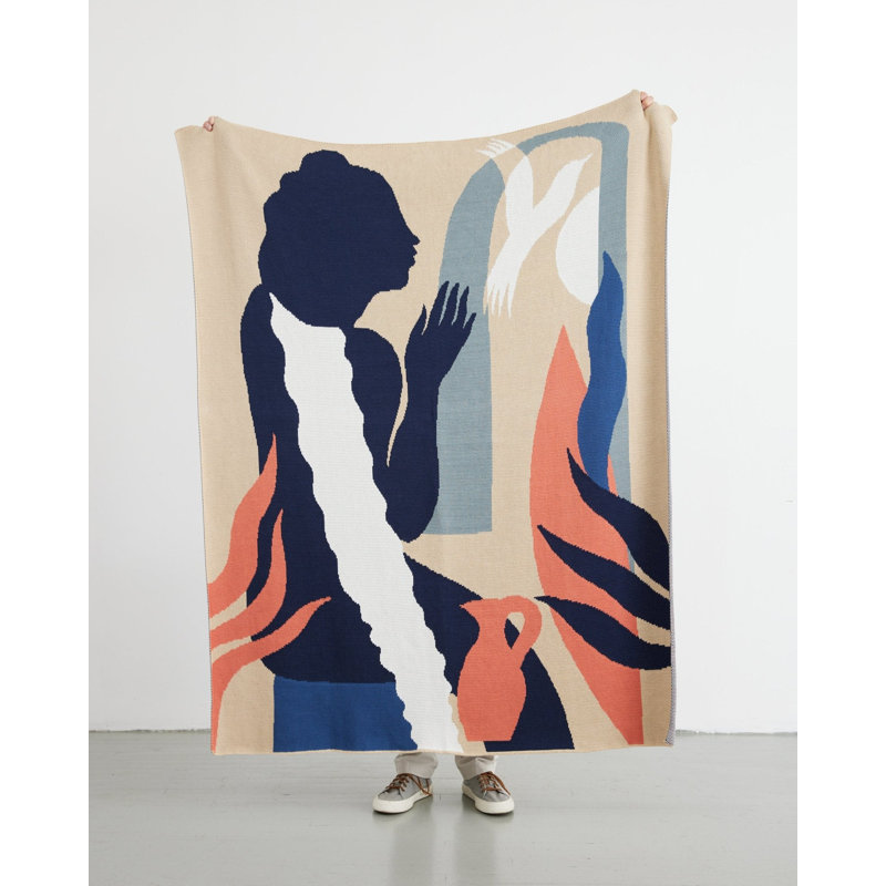Zora Throw Blanket, Wheat