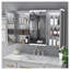 Armoire à pharmacie à DEL avec miroir, armoire de salle de bain avec miroir 48 * 32 pouces avec lumières, encastrée ou murale, 3 températures de couleur