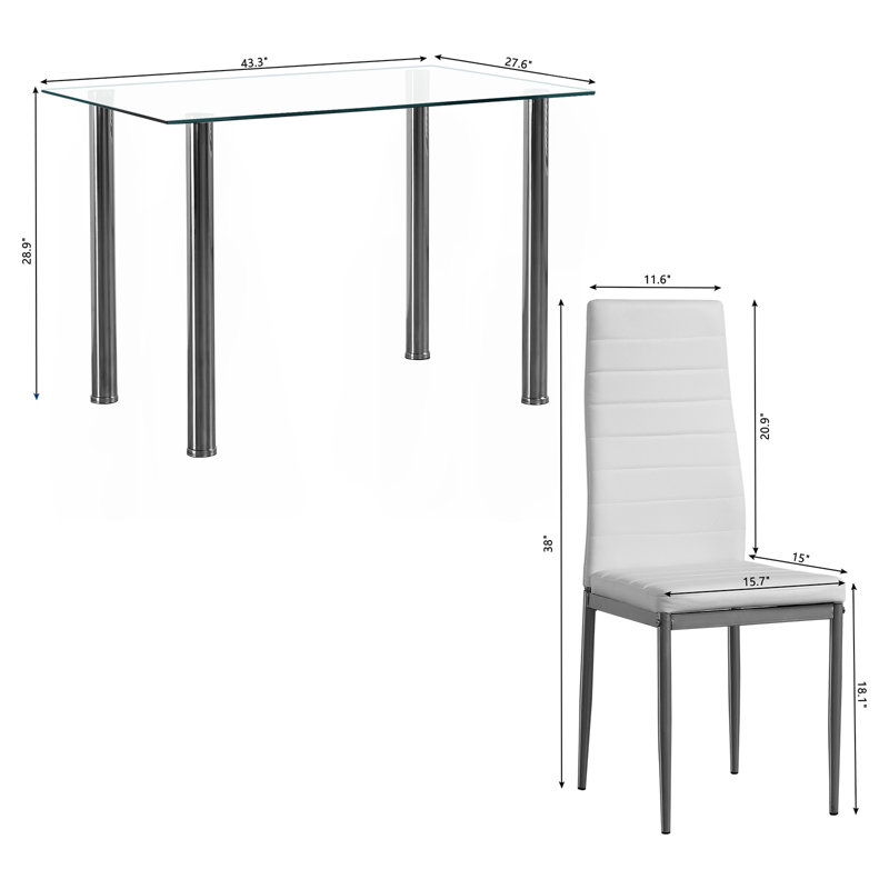 Jance 4 - Person Glass Top Four Leg Dining Set