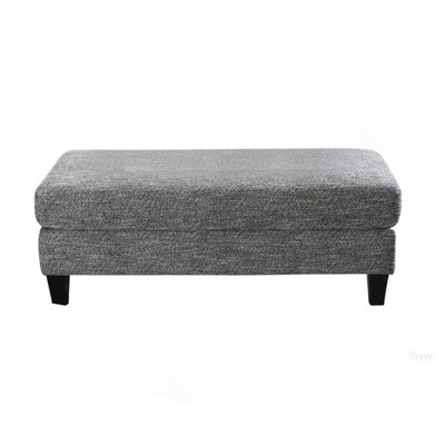 Contemporary Style Ottoman Gray Color Chenille 1Pc Ottomans Living Room Furniture Plush Seat