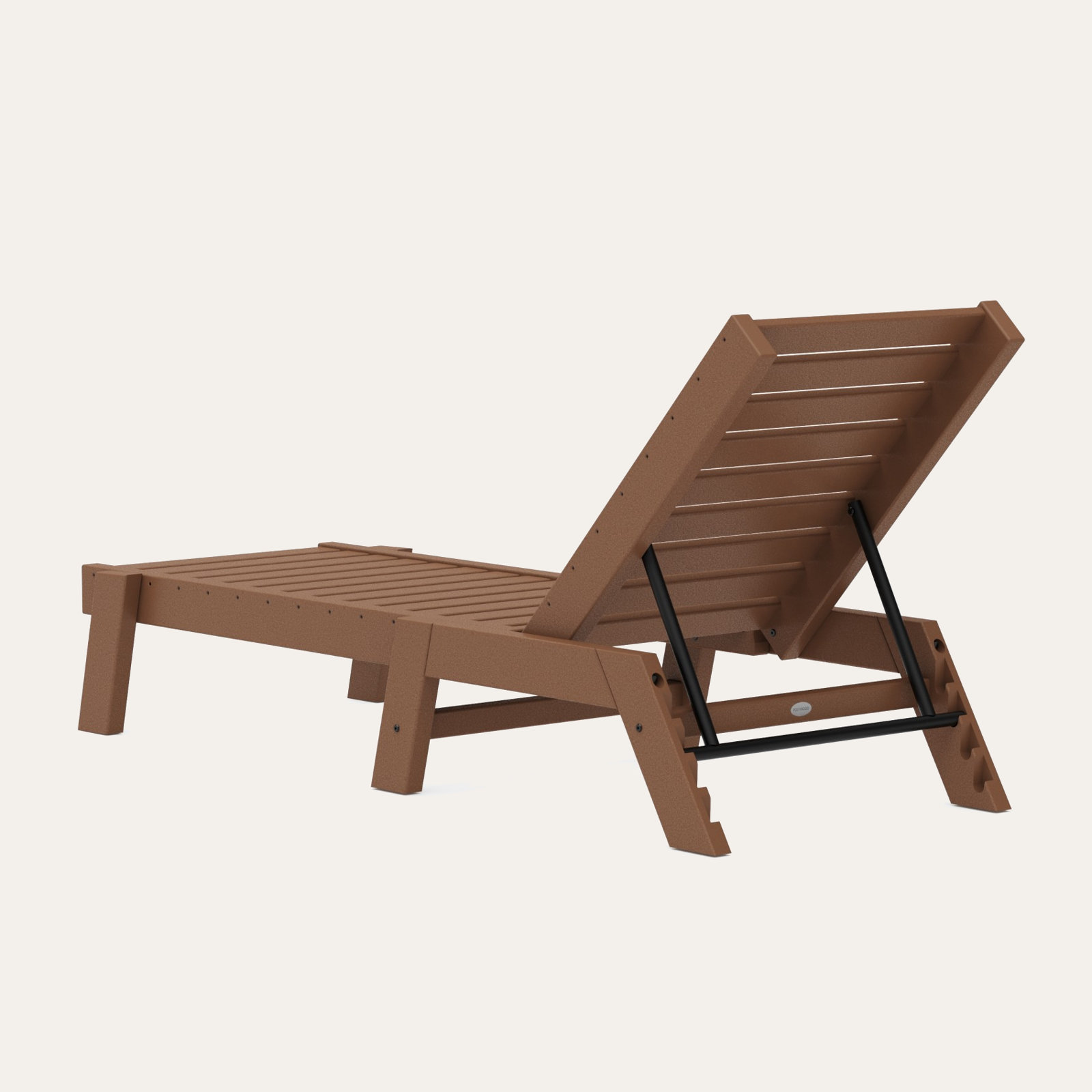 POLYWOOD® Captain 25" Patio Chaise Lounge, Dark Teak