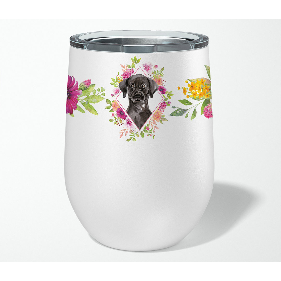 Ebern Designs Ancram 12oz. Double Wall Insulated Stainless Steel Wine Tumbler Ebern Designs Dog 