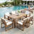 Rustic Patio Table And Chairs Set For 6 - Outdoor Dining Furniture With Umbrella Hole, Durable Wooden Frame, Cushions Included-829574778