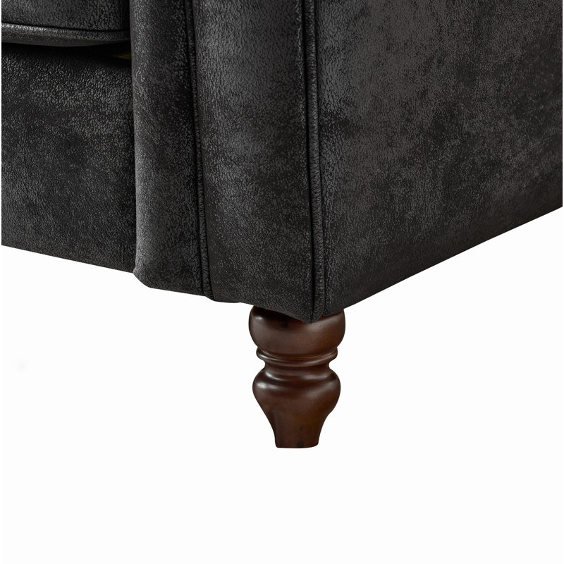 Canapé en tissu 66 po Chesterfield?, Noir