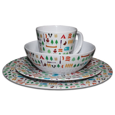 Burgett 16 Piece Melamine Dinnerware Set - Service for 4