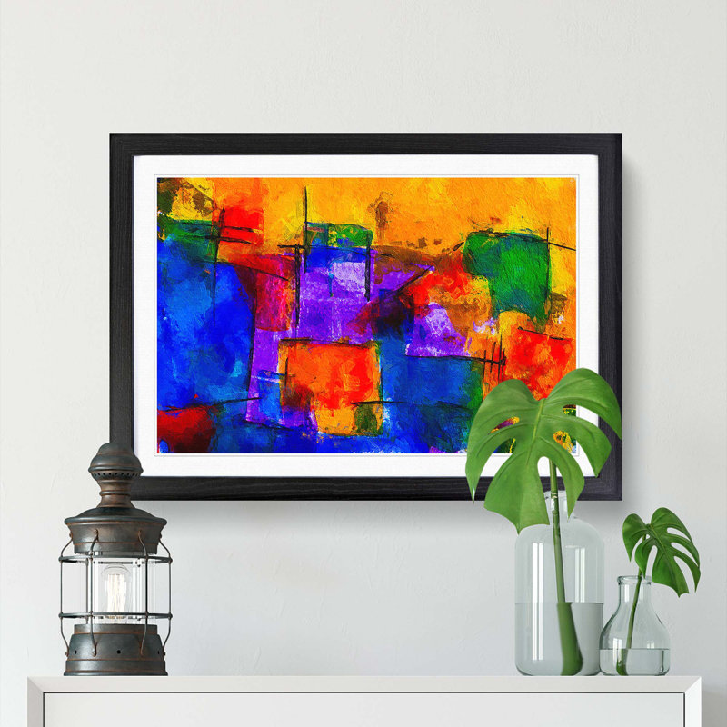 Abstract Vol.398 by S.Johnson - Framed Print, 45cm H x 63cm W x 2cm D, Black Framed