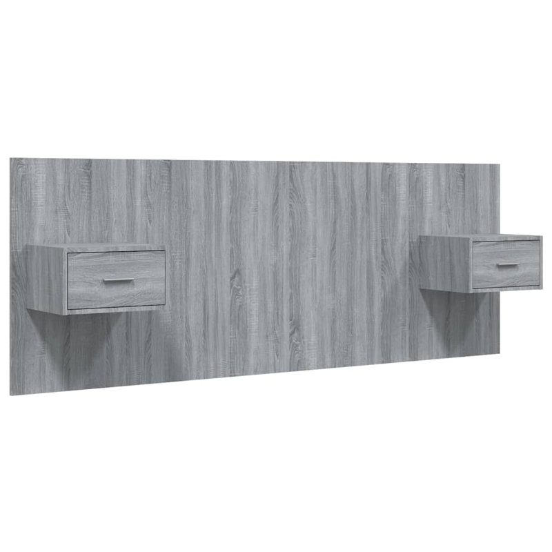 Jamad Bookcase Headboard, Small Double (4'), Grey Sonoma