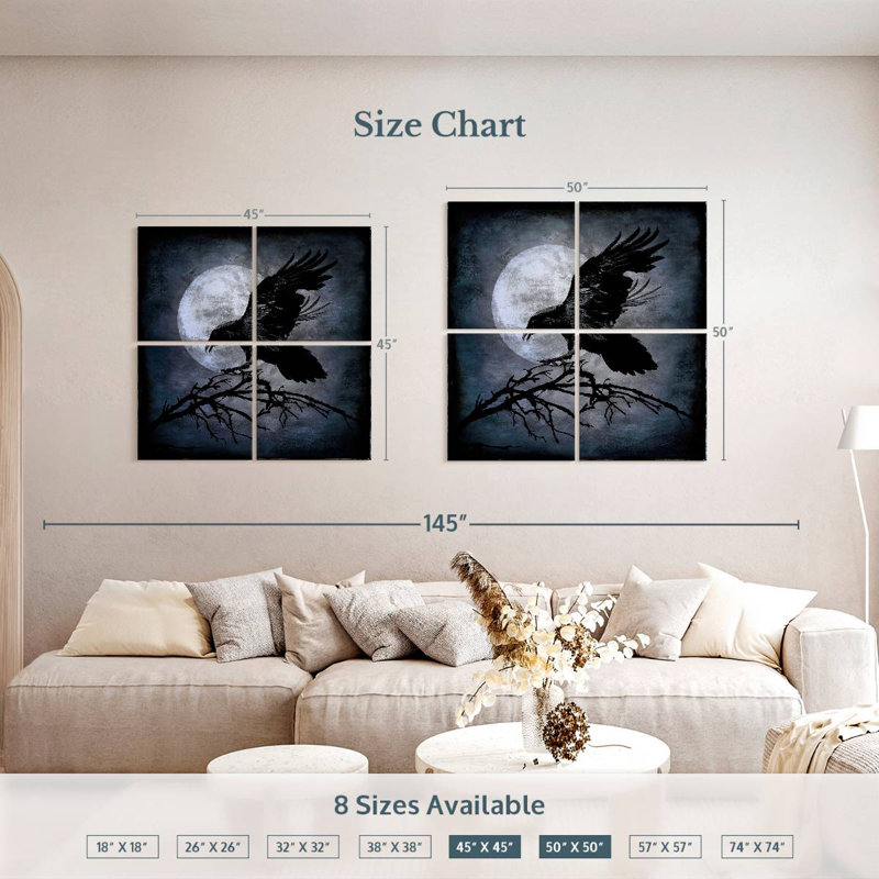 Kelan Moonlight Crow, 50" H x 50" W