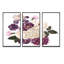 Bouquet rétro avec fleurs et feuilles rétro VI - ensemble d'art mural sur toile encadré traditionnel de 3-1038456348-1038456347