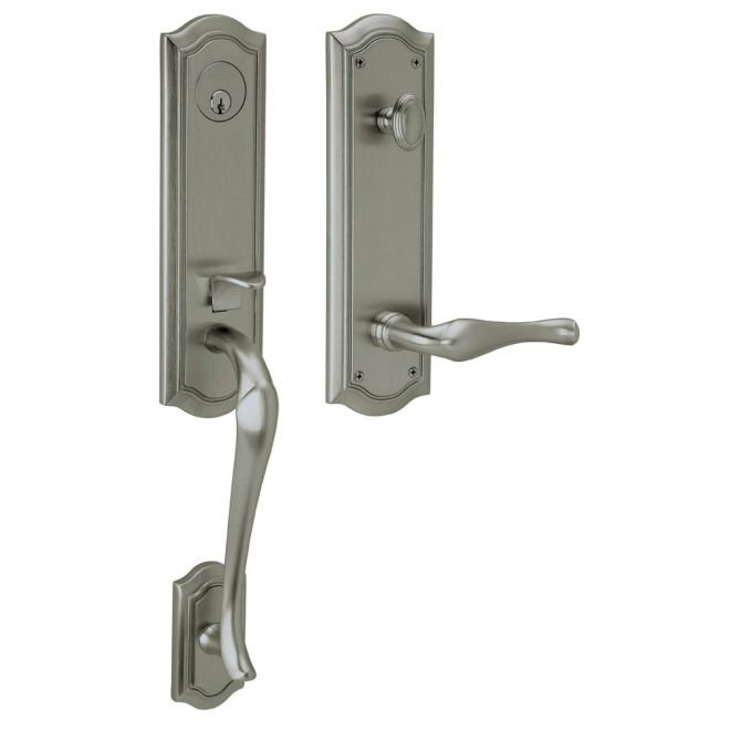Bethpage Handleset with Single Cylinder Deadbolt and Door and Rosette, Yes, Satin Brass & Black, Right