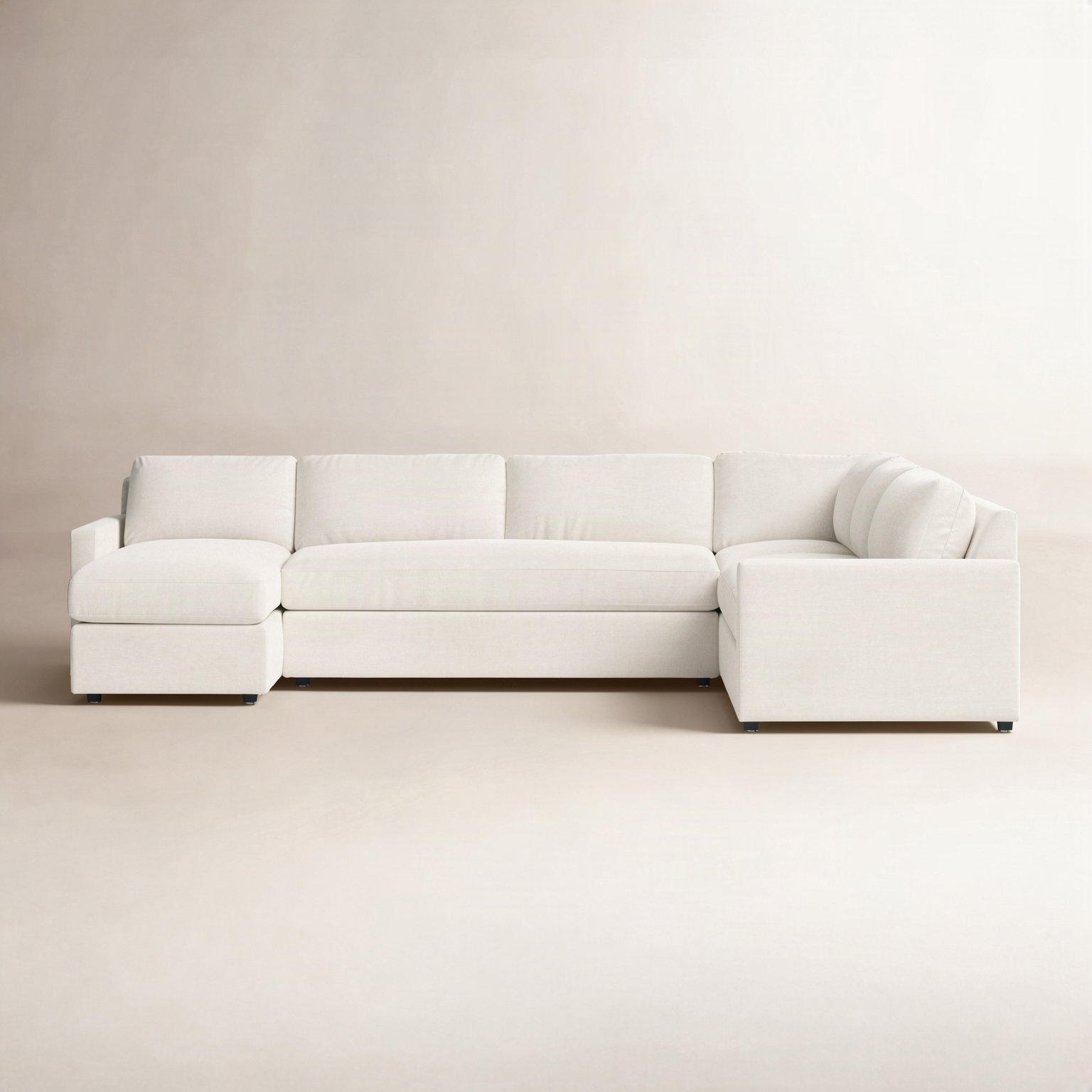 Damari Upholstered U-Sectional, Nomad Snow Crypton® Chenille, Right Hand Facing