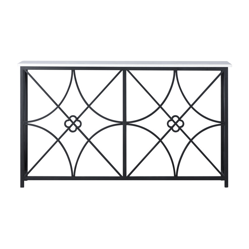 Boxwood's Console (58"W), Flat Black, Carrera Marble