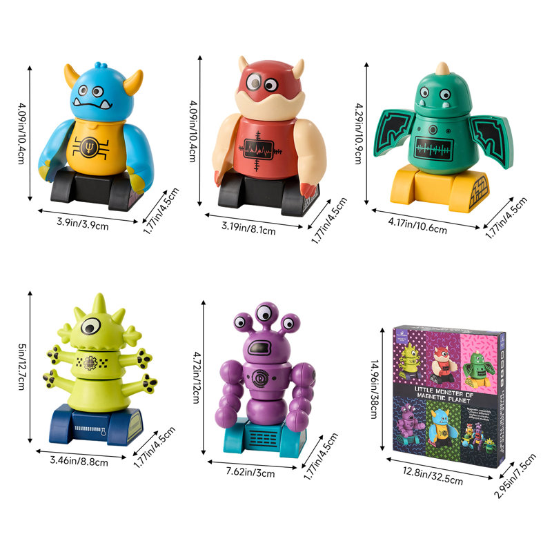 35-Piece Moster-Themed Magnetic Building Block Set