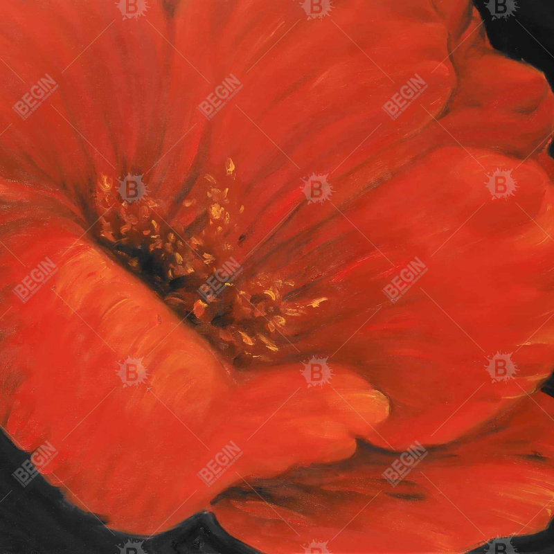 Red flower - 16"x16" Outdoors Throw pillow - Spun poly - Print on demand, 16" H x 16" W
