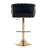 Swivel Adjustable Height Bar Stool Modern Velvet Barstool with Barrel Back Kitchen Island Counter Bar Chair with Golden Base-1220418878-1220418869