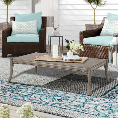 Lamando Patio Aluminum 47.25“L x 27.5"W Coffee Table by Peak Home Furnishings