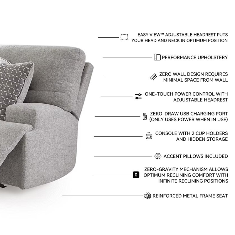 Acklen 6-Piece Power Reclining Sectional With Chaise, Right Hand Facing