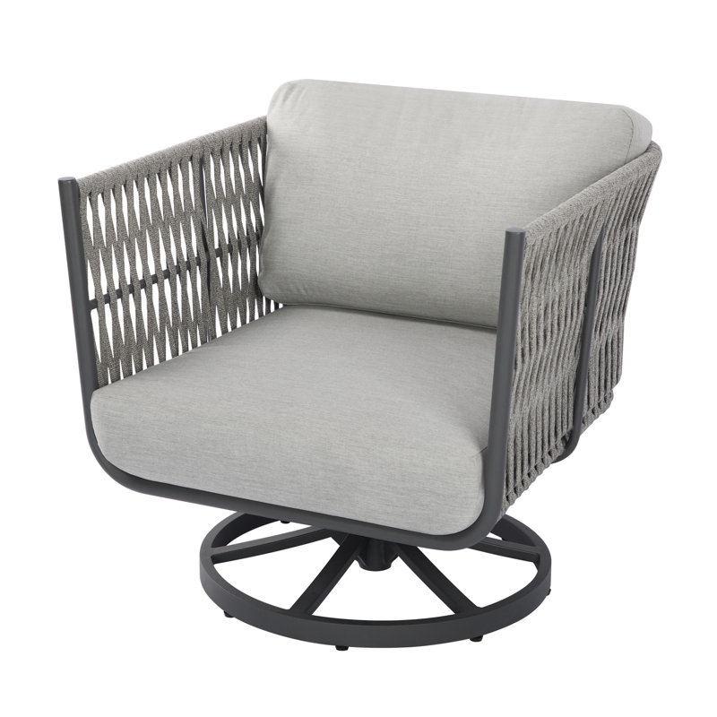 Milano Powder-Coated Aluminum Patio Swivel Chair with Sunbrella® Cushions, Commercial Grade