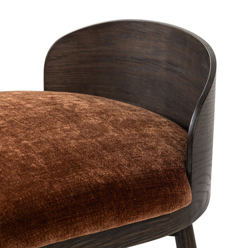Cloris Swivel Stool-Altair Sienna-Counter & Bar, Altair Sienna Polyester, Warm Oak, Counter Stool (26.97" Seat Height)
