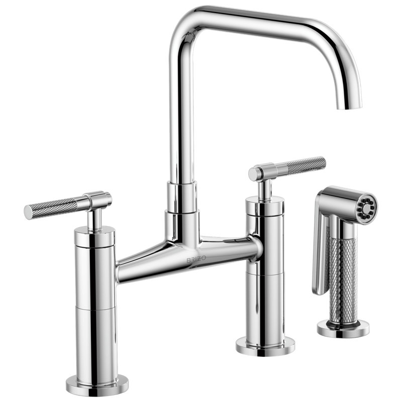 Litze® Bridge Faucet with Side Sprayer, Chrome