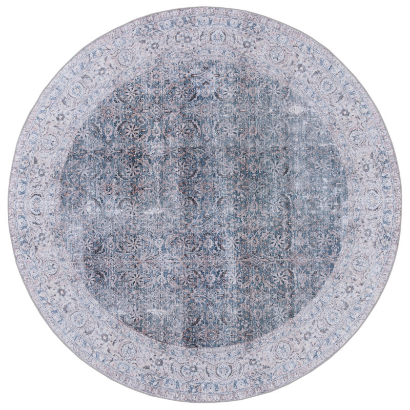 Kopervik Performance Machine Washable Oriental Rug, Round 6'