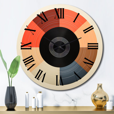 Horloge murale colorée en vinyle rétro IV