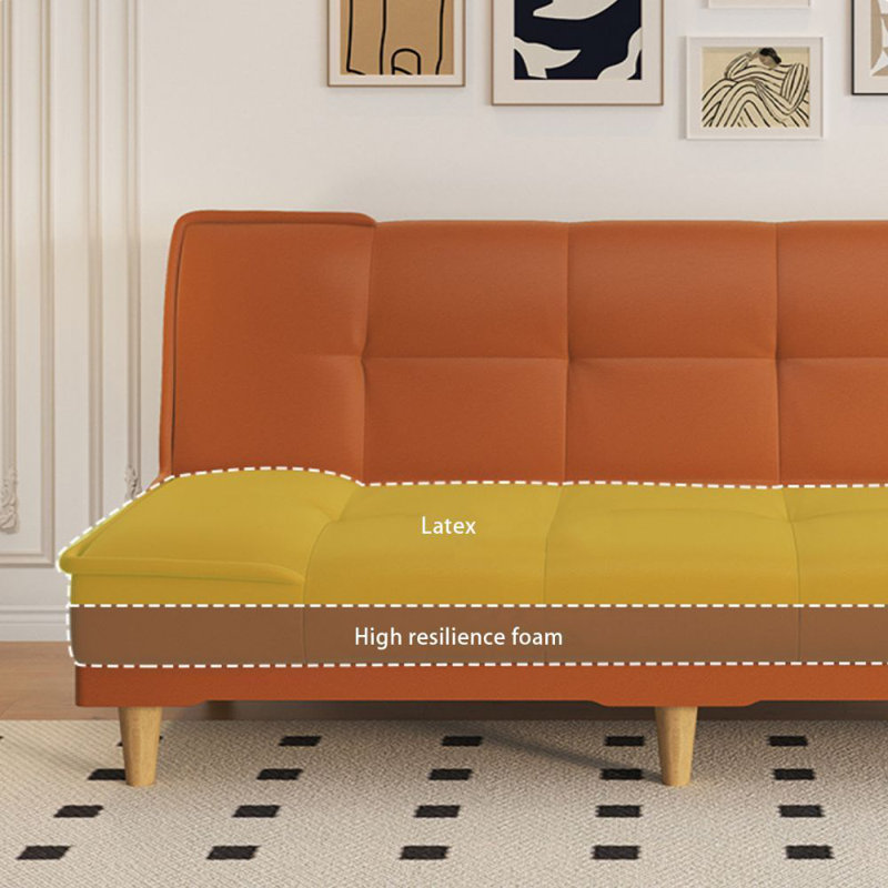 Canapé modulaire en cuir orange avec patte de chat orange, H 33,07 po x l 70,87 po x P 29,92 po