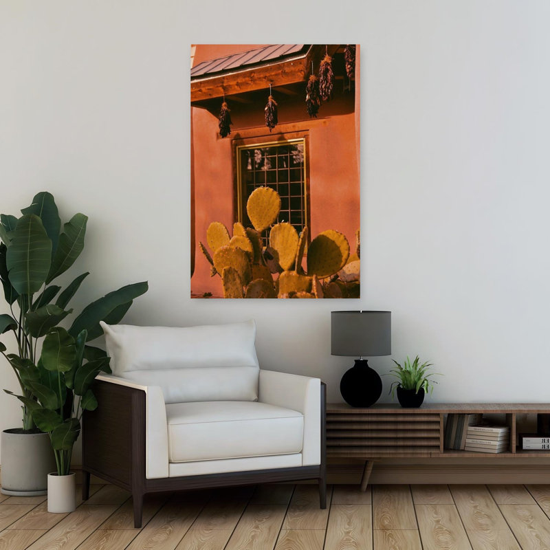 Contemporary Art Abstract Contemporary Cactus Architecture Sunset Wall Art 1 Piece Wrapped Canvas Wall Art