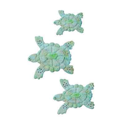3 Piece  Sea Turtle Wall Art- Nautical 3D Metal Hanging Décor