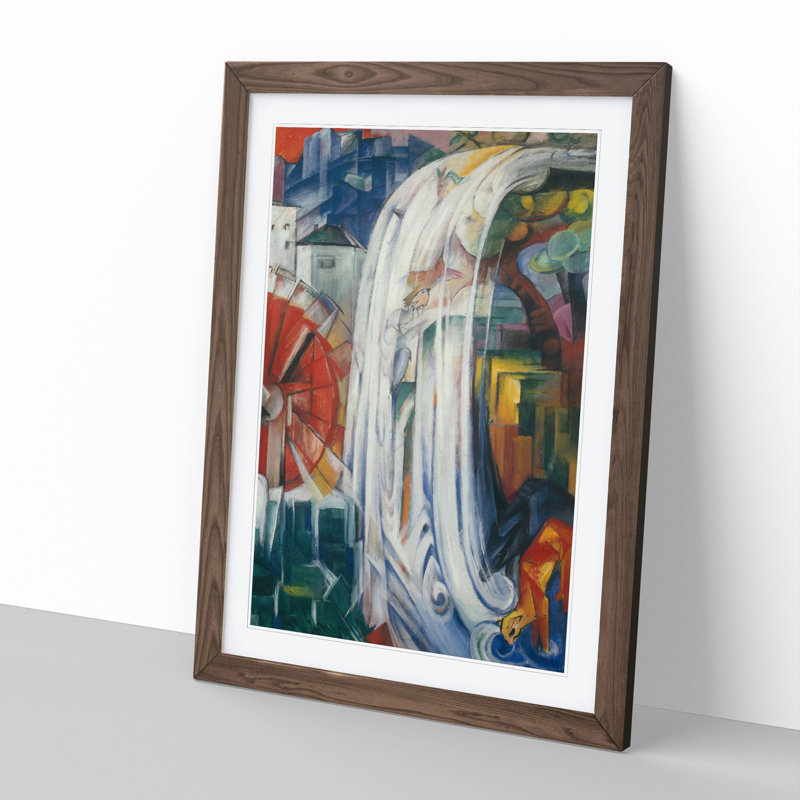 The Bewitched Mill by Franz Marc - Picture Frame Painting, Walnut Framed, 36cm H x 27cm W x 2cm D