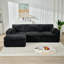 Canapés modulaires noirs peu encombrants, conception luxueuse en tissu pour la vie moderne