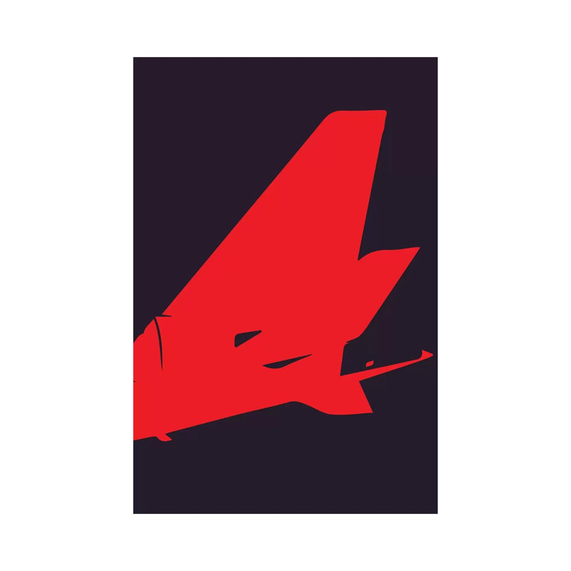 Airplane Tail by 08 Left - Wrapped Canvas Gallery-Wrapped Canvas Giclée, 20.32 cm H x 30.48 cm W