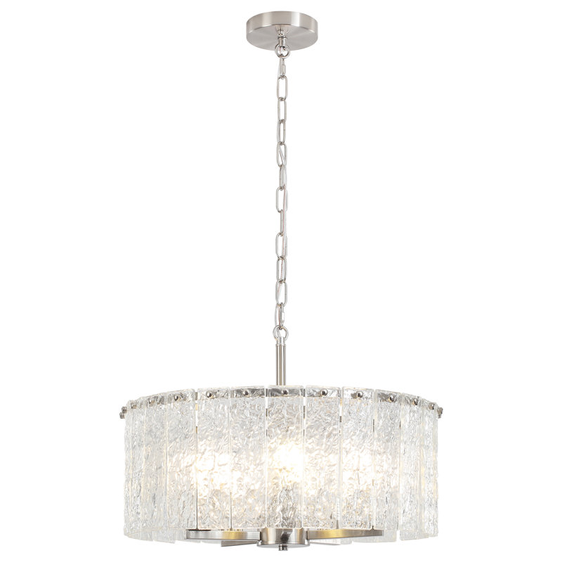 Hajarah 5 - Light Dimmable Empire Chandelier, Nickel, 18.5" H x 18.5" W x 7.87" D